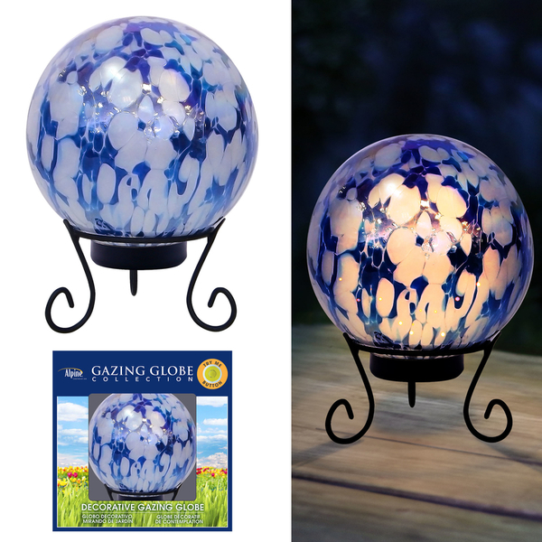 Alpine GAZING BALL LED BLU 8"" HGY308A-TM